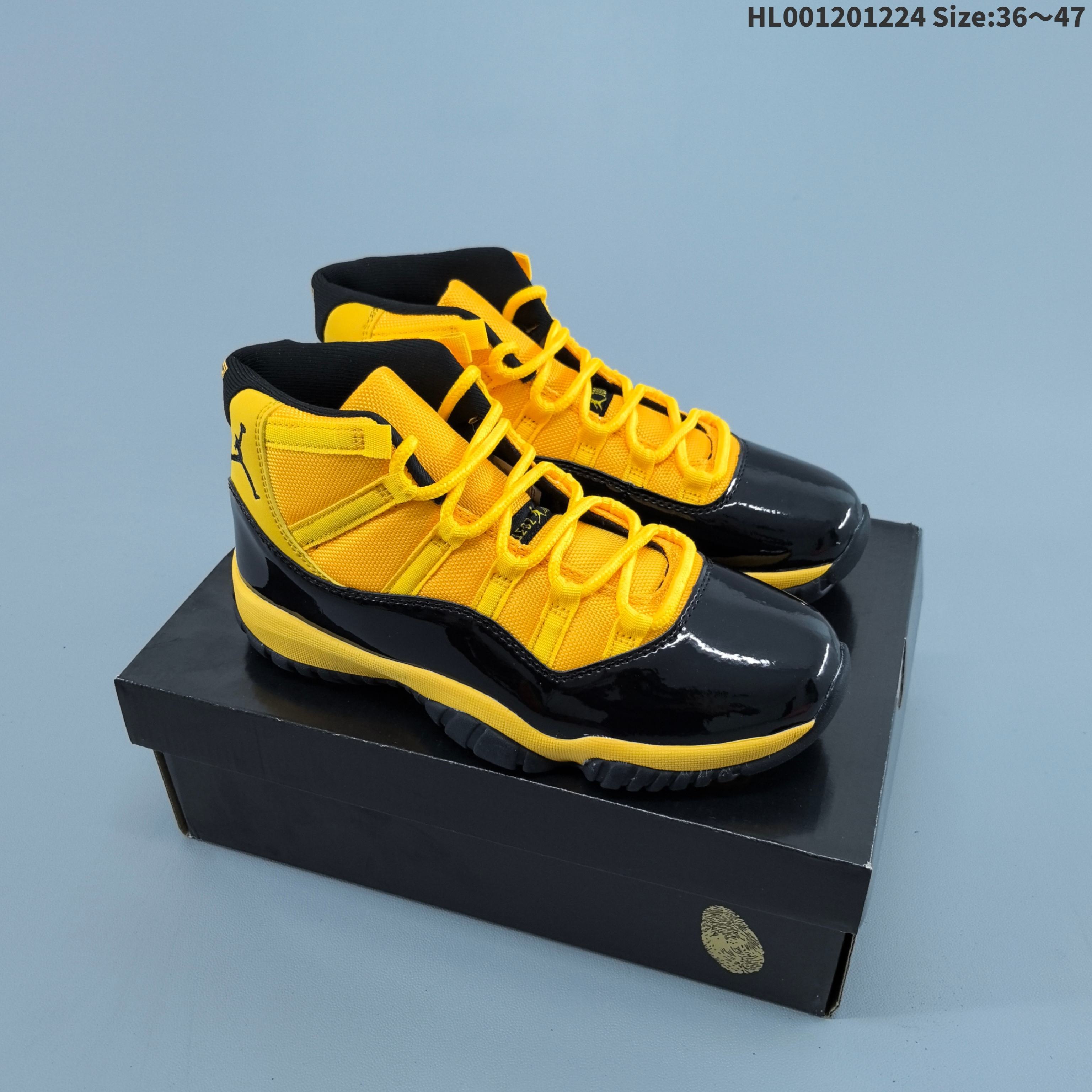 Air Jordan 11 Retro High "Black Yellow" AIR JORDAN 11 aj11 11 — 1:1 Replica