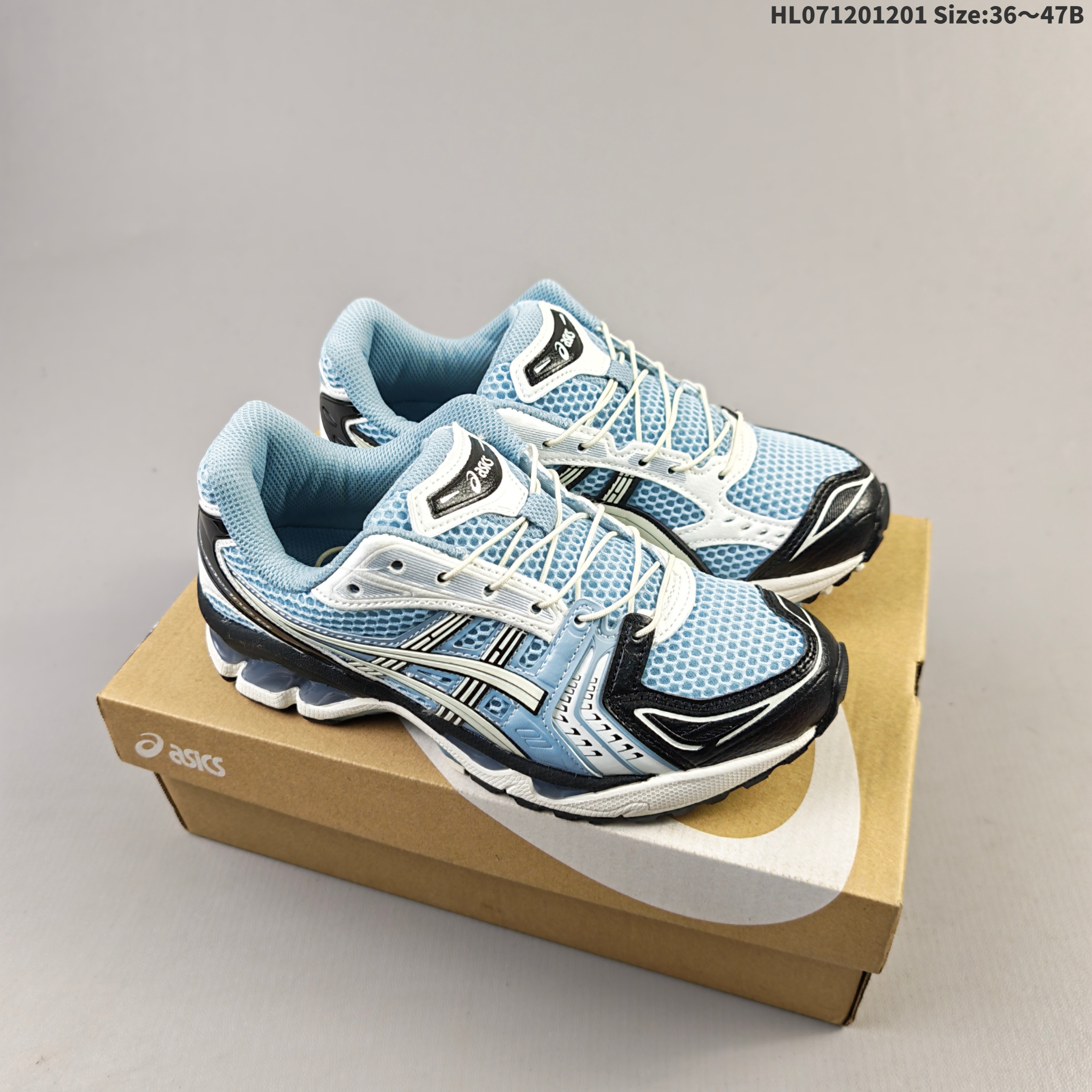 ASICS Gel-Kayano 14 Light Blue Black White EU 36-47 Running Shoe Running Sneakers - Unisex BS-69199