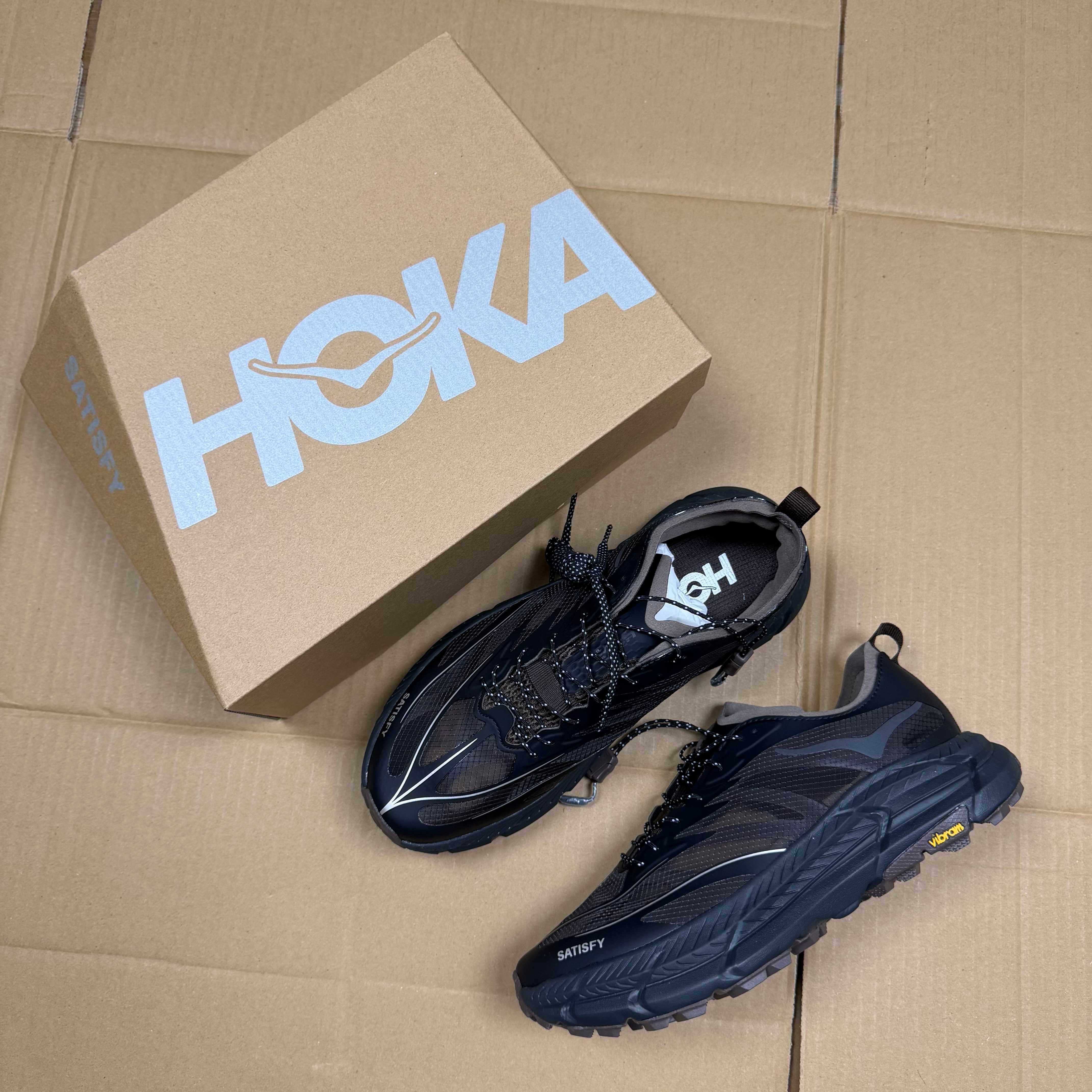 HOKA Mafate Speed 4 LITE Satisfy Black Dark Brown Silver Trail Shoe Trail Running Sneakers BS-86936