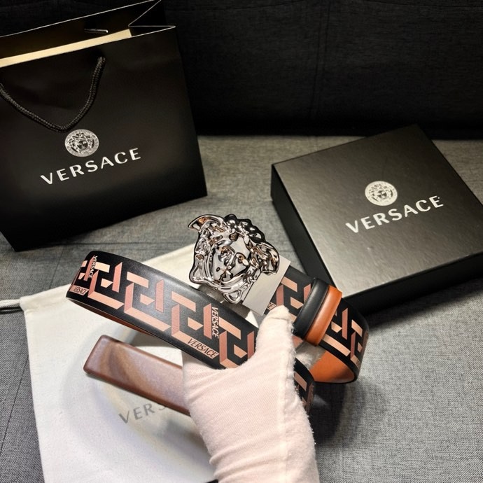 VERSACE bälte versace 4.0㎝ Silver Baroque Medusa