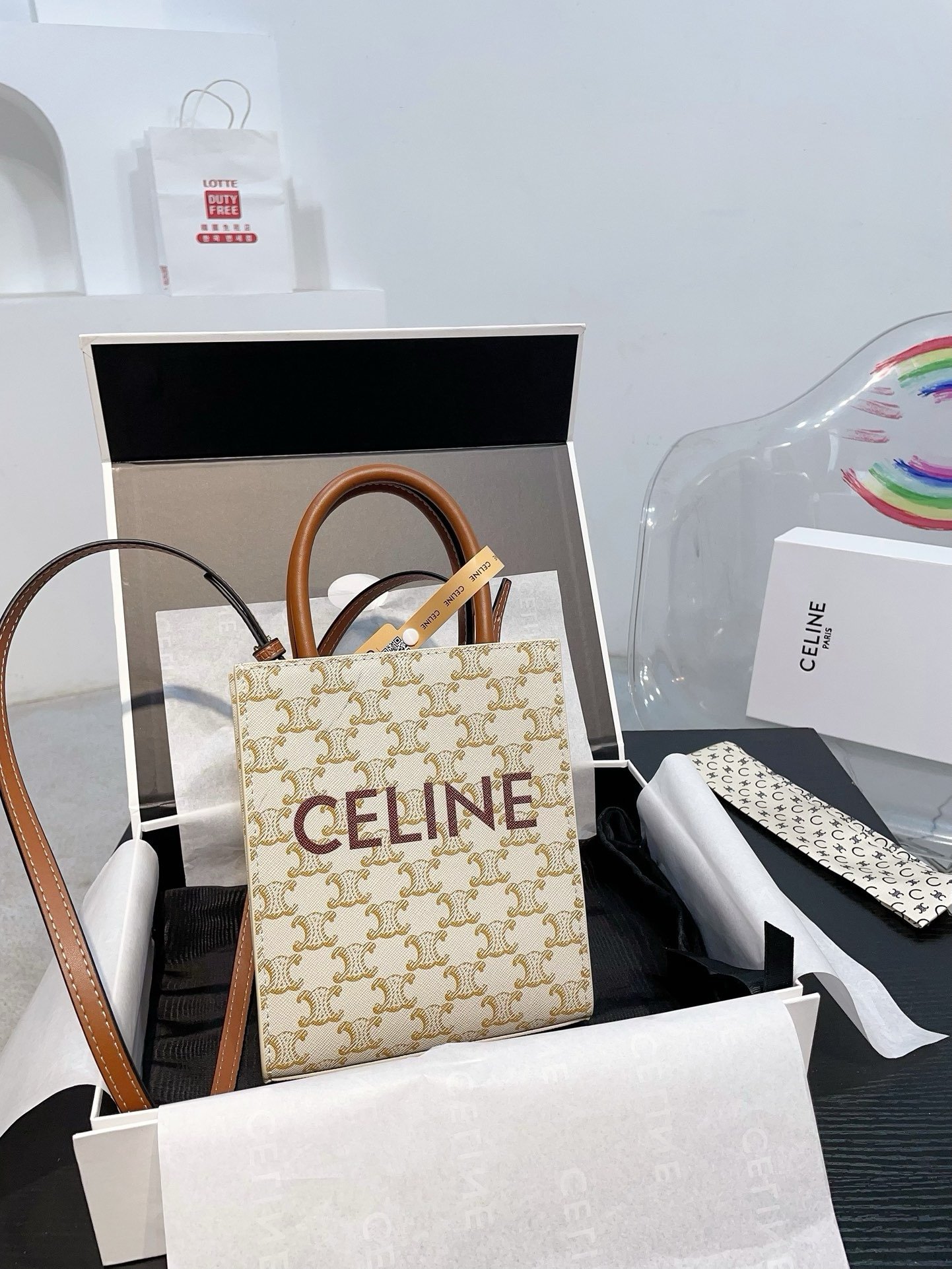 Celine bag High quality folding gift box with scarf