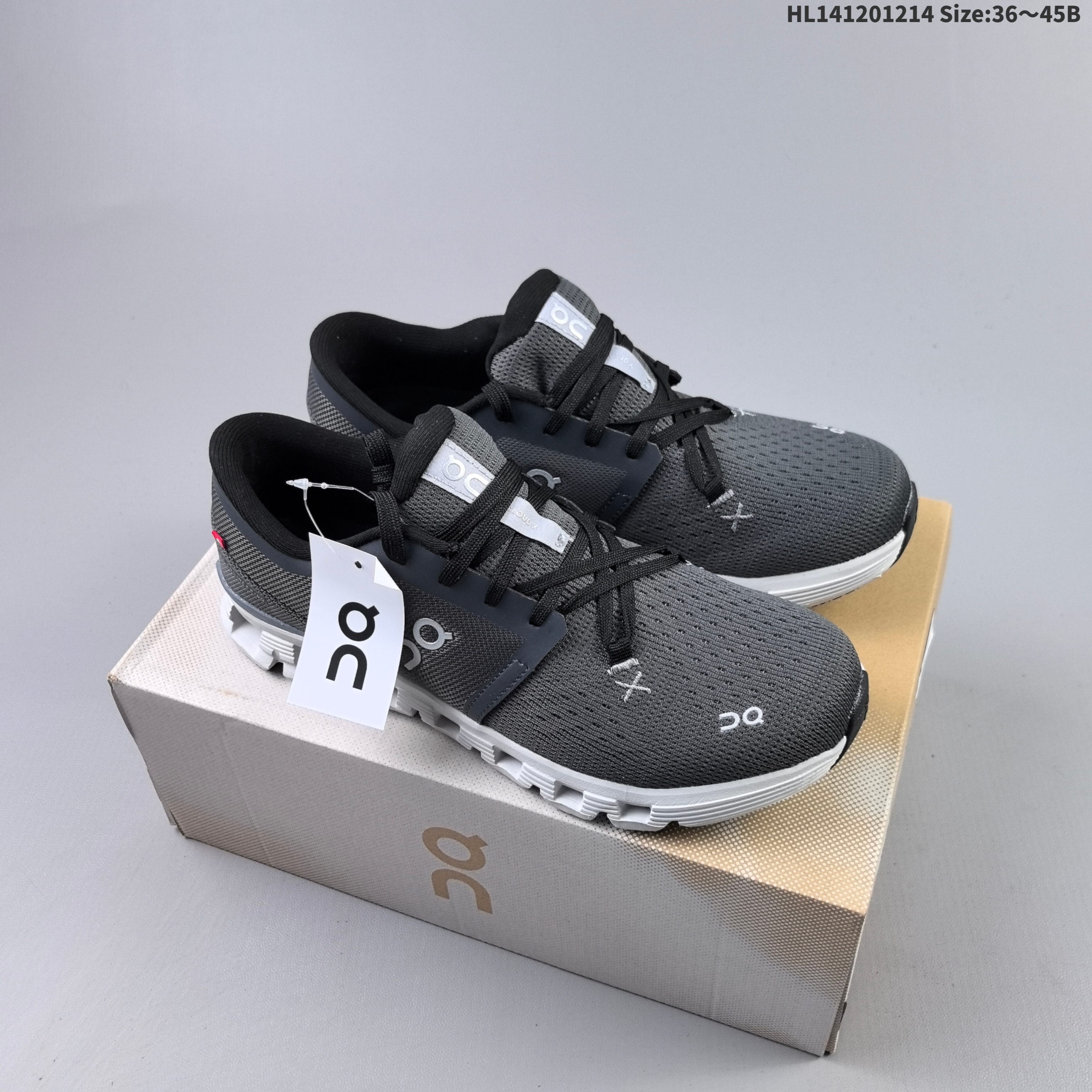 On Running Cloud X 4 Dark Grey Black White EU 36-45 Running Shoe Running Sneakers - Unisex BS-69743