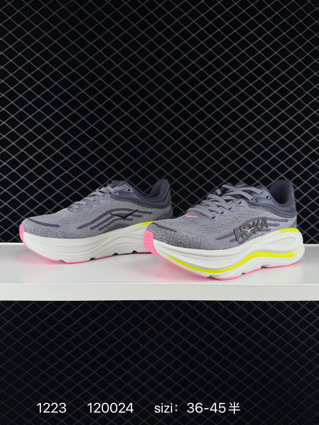 HOKA ONE ONE Bondi 9 Grey White Pink Yellow EU 36-45 Running Shoe Running Sneakers - Unisex BS-86344