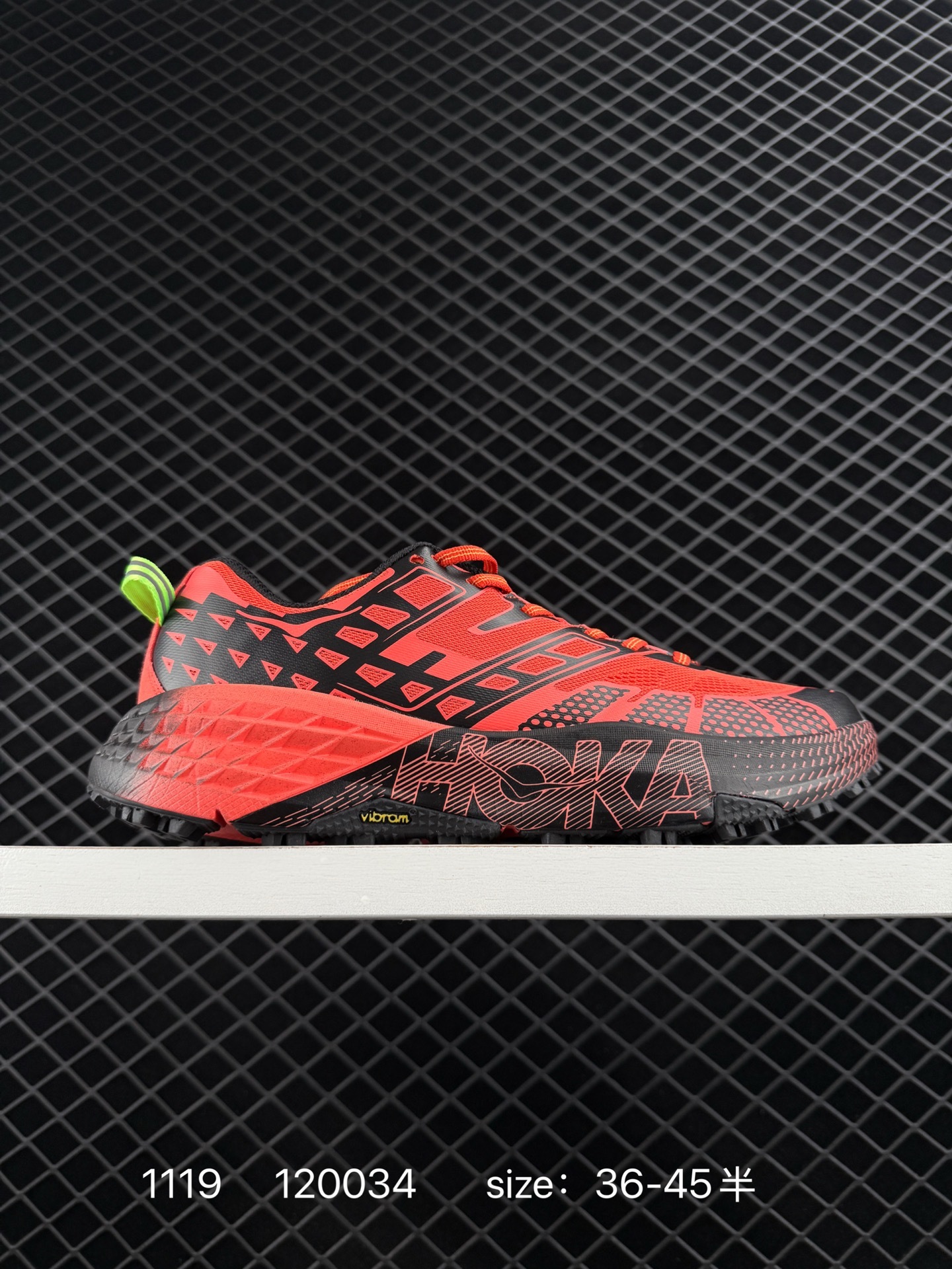 HOKA ONE ONE Mafate Speed 2 Red Black Neon Green EU 36-45 Trail Shoe Trail Running Sneakers - Unisex BS-86380