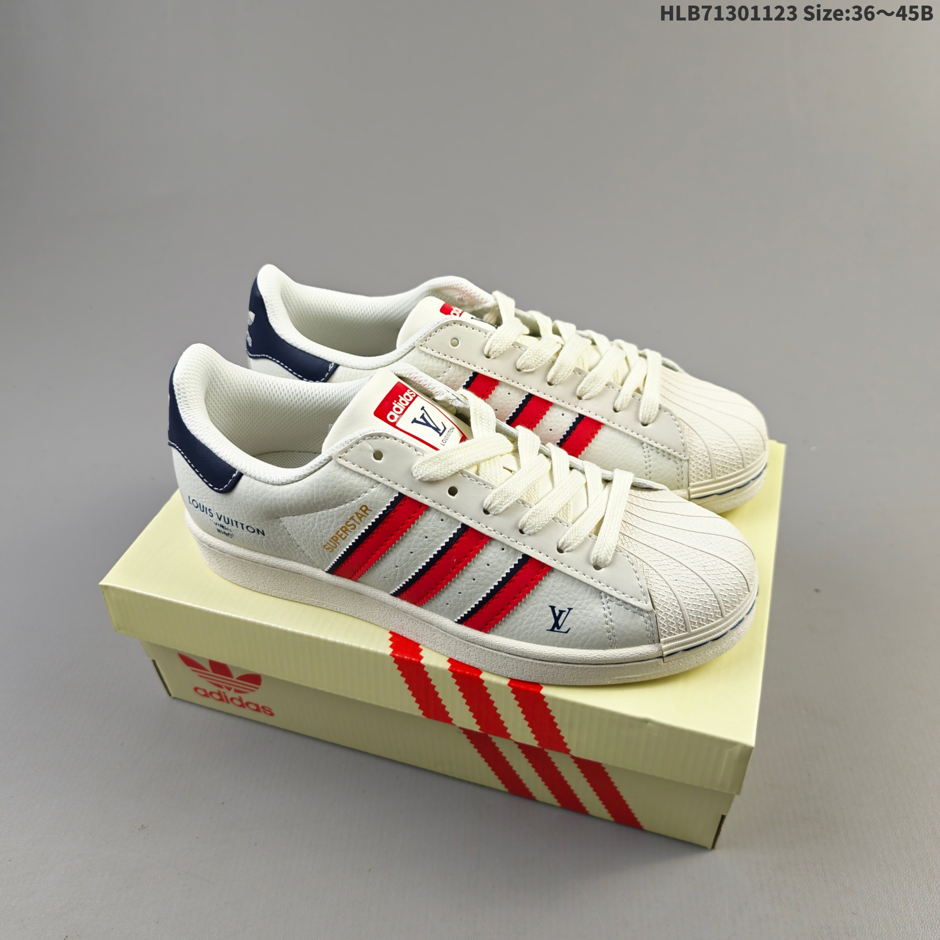 Adidas Superstar DIY Off White Red Navy Blue EU 36-45 Skate Shoe Unisex BS-65516