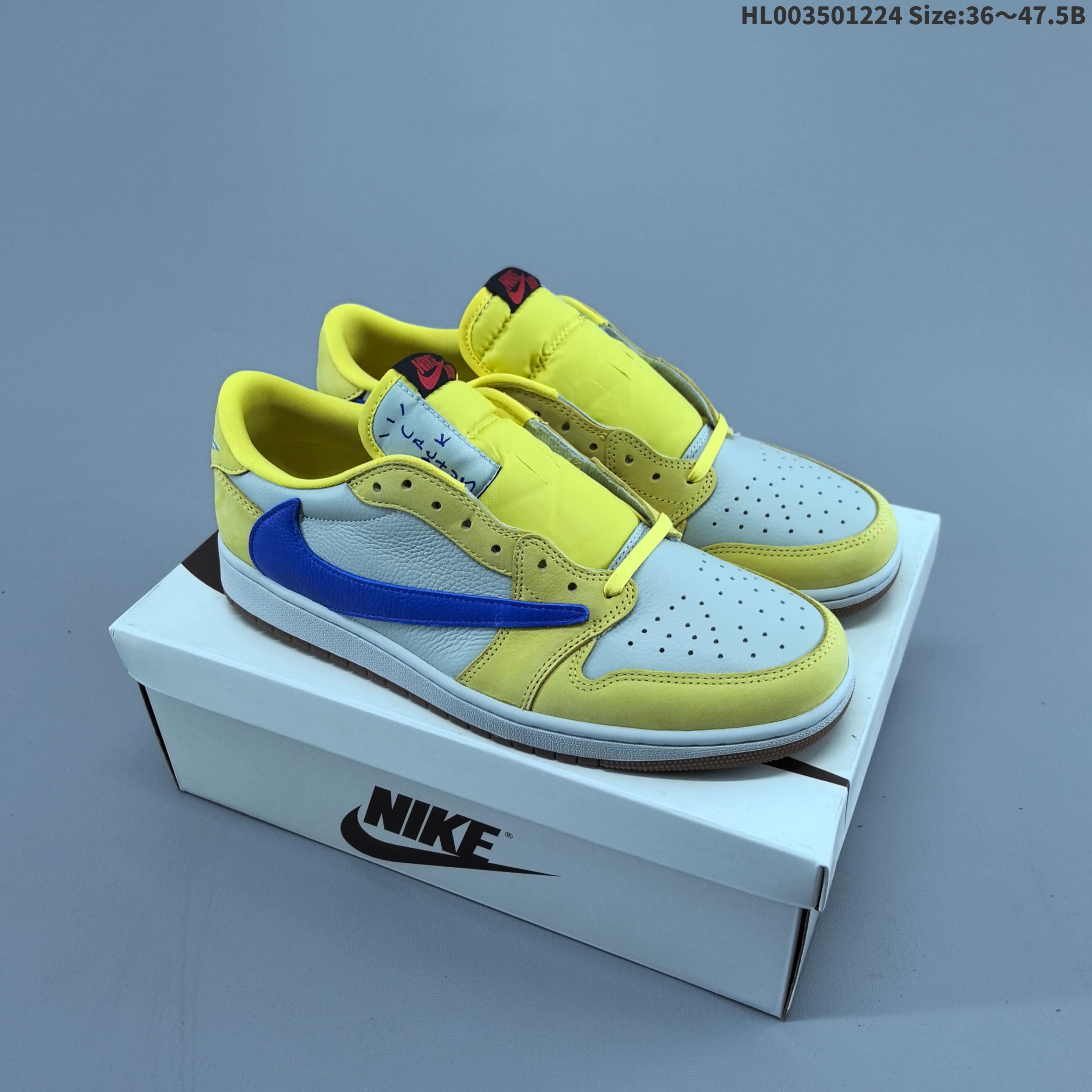 Travis Scott x Air Jordan 1 Low OG "Canary" Yellow" 7.0 AIR JORDAN 1 aj1 1 — Premium Replica