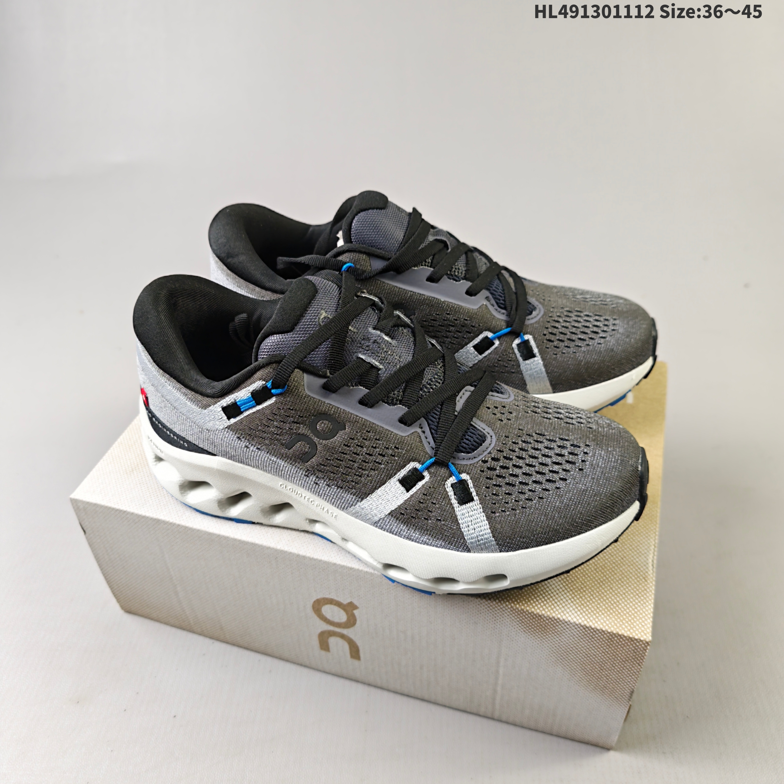 On Running Cloudsurfer 2 Dark Grey White Black Blue EU 36-45 Running Shoe Running Sneakers - Unisex BS-69822