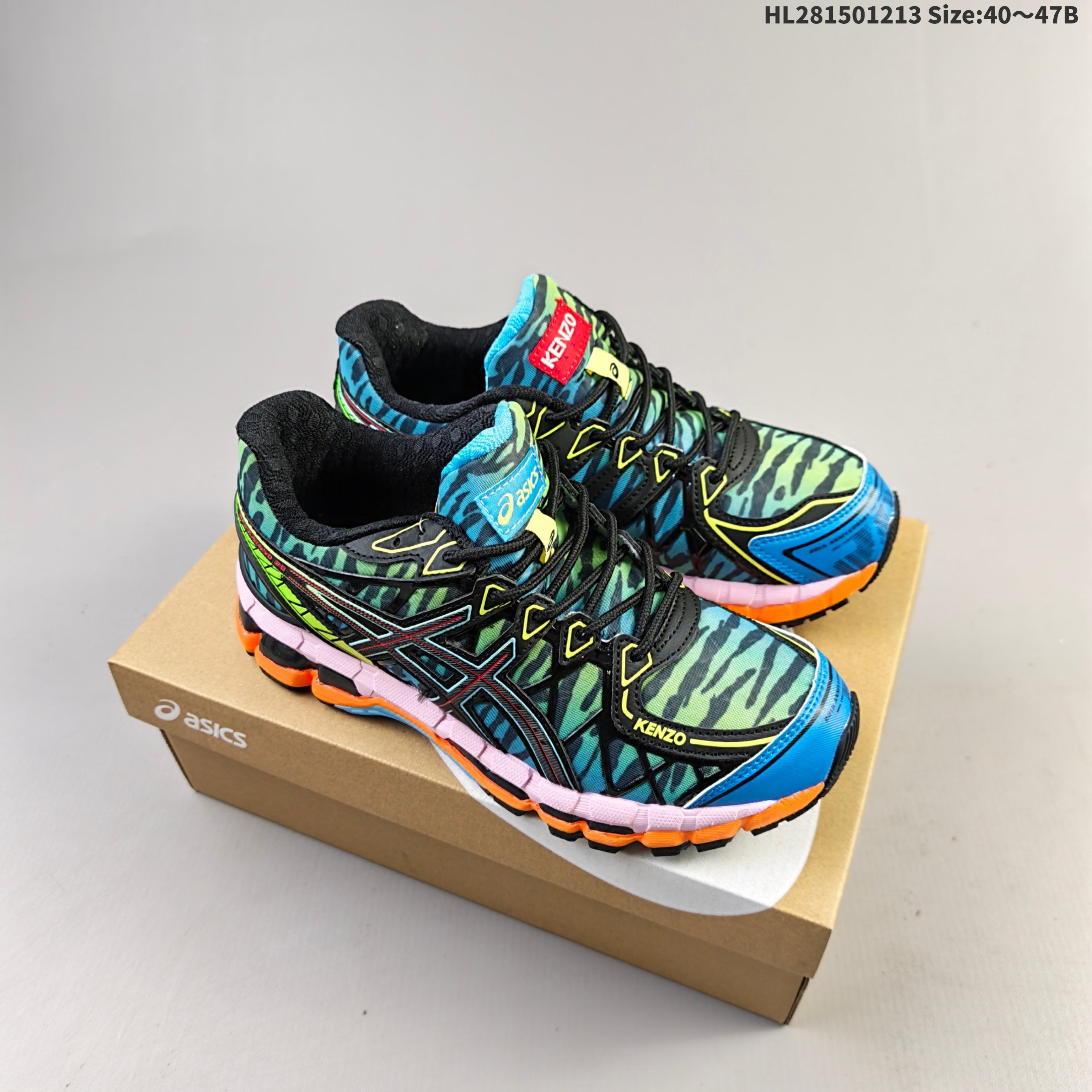 ASICS UB9-S GEL-KAYANO 20 KENZO Multicolor Grey Black Blue Orange EU 40-47 Running Shoe Running Sneakers - Men s BS-69158