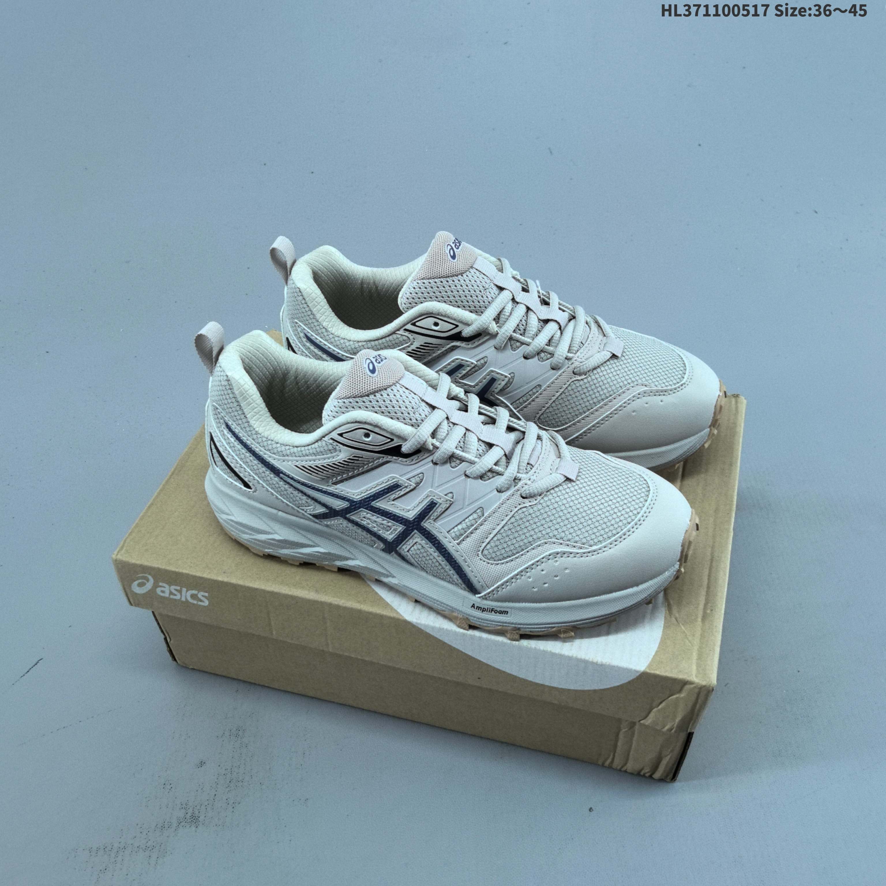 ASICS Amplifoam Trail Running Shoe Off White Navy Beige EU 36-45 Unisex BS-68827