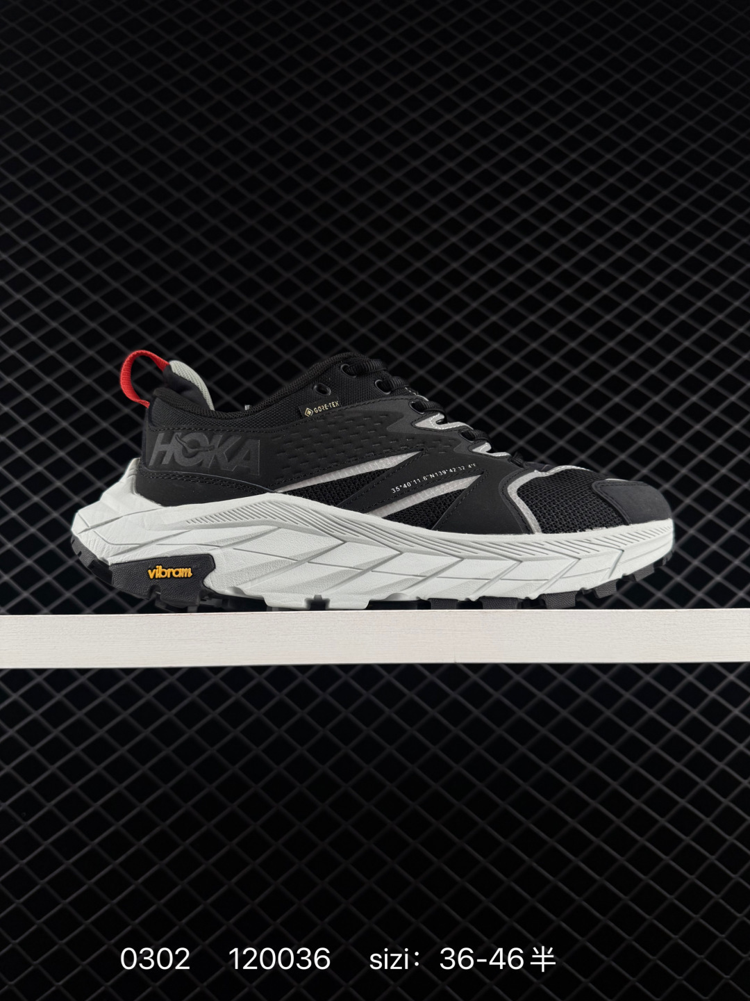 HOKA ONE ONE Anacapa Low GTX Black White Grey Red EU 36-46 Trail Shoe Trail Running Sneakers - Unisex BS-86302